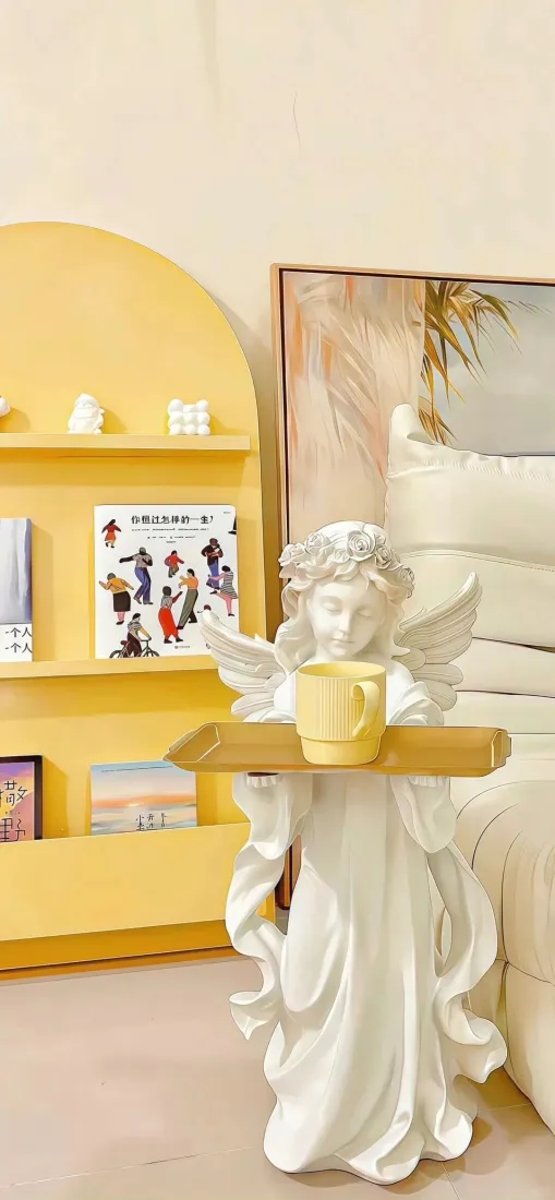 天使雕像手机壁纸｜奶油风家居背景图片 - ins风摆件「哲风壁纸」