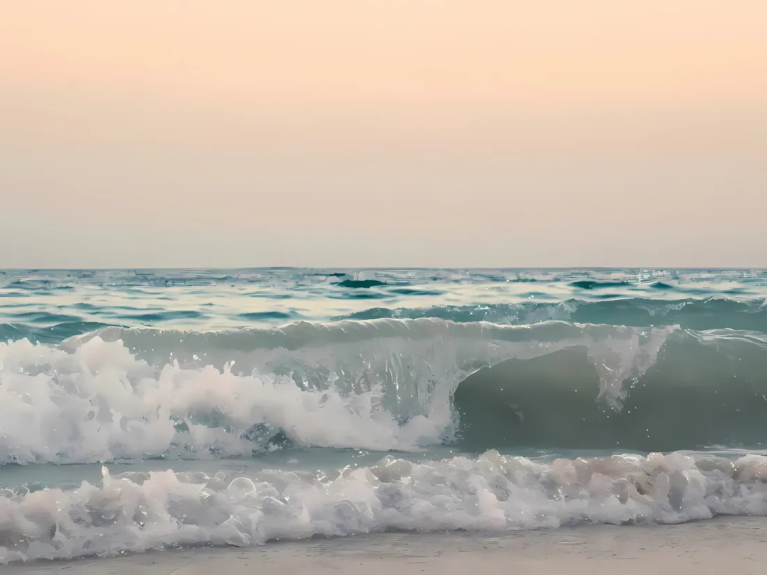 2k海浪壁纸｜蔚蓝大海背景图片 - 松软沙滩「哲风壁纸」