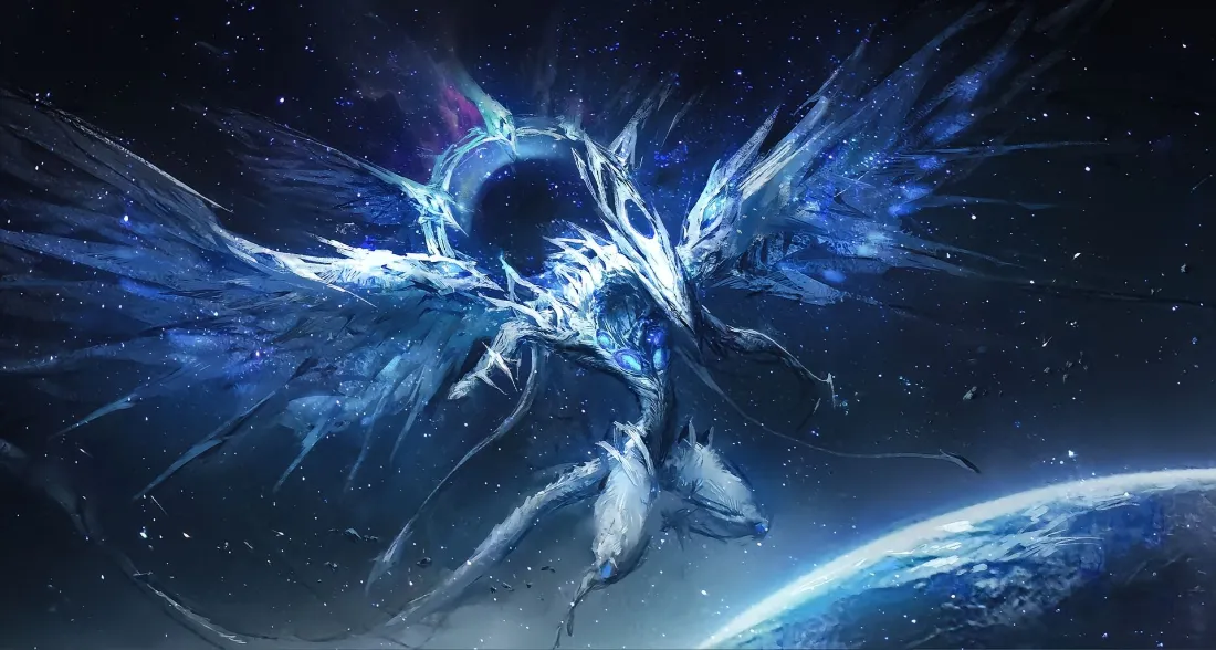 2k渊眼白龙壁纸｜星空背景图片 - 游戏王经典形象「哲风壁纸」