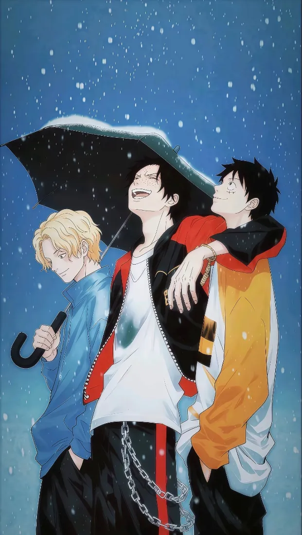 ASL三兄弟手机壁纸｜海贼王背景图片 - 萨博艾斯路飞「哲风壁纸」