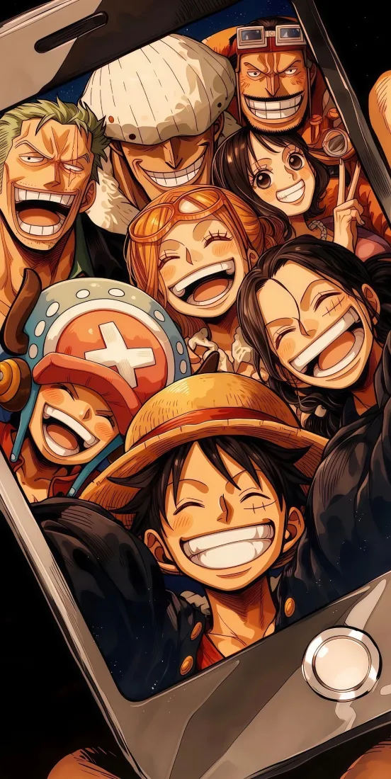 海贼王手机壁纸｜草帽海贼团背景图片 - 全员开心自拍「哲风壁纸」