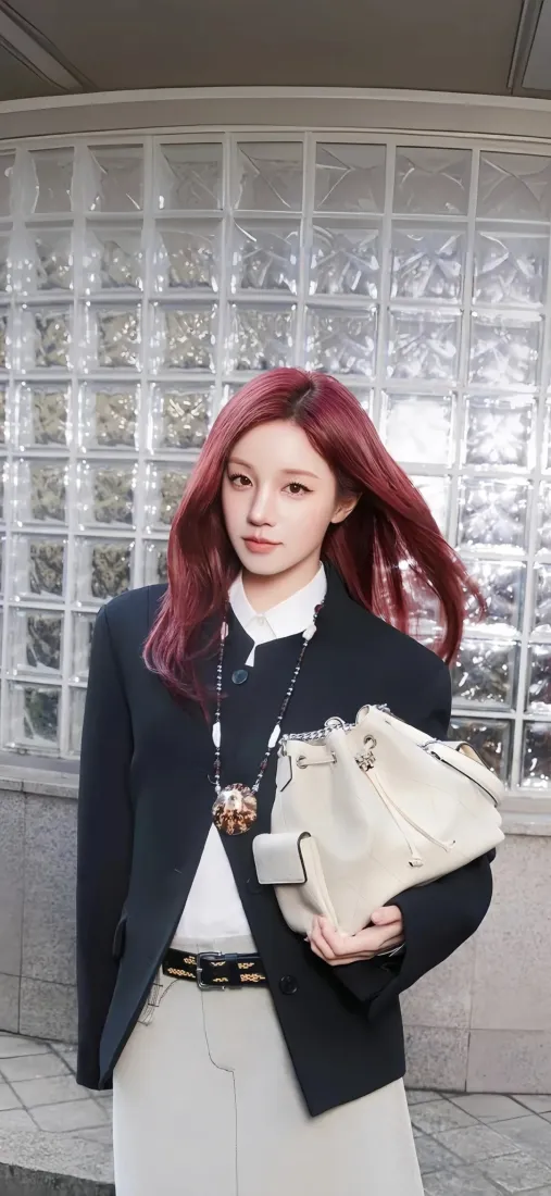 宋雨琦手机壁纸｜玻璃墙背景图片 - 休闲街拍「哲风壁纸」