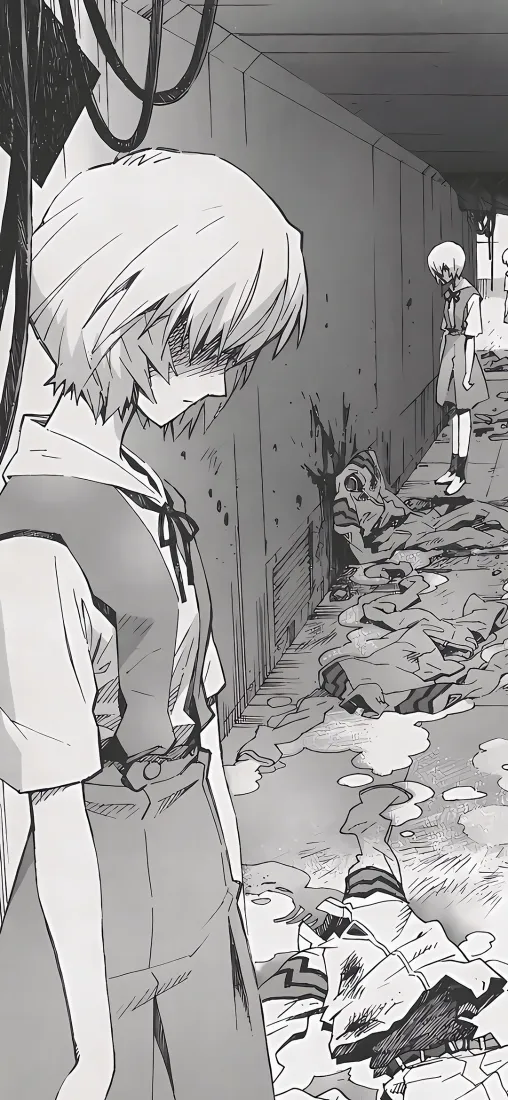 绫波丽手机壁纸｜新世纪福音战士背景图片 - 黑白手绘「哲风壁纸」