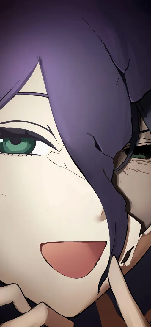 蕾塞手机壁纸｜电锯人背景图片 - 紫发绿瞳动漫少女「哲风壁纸」