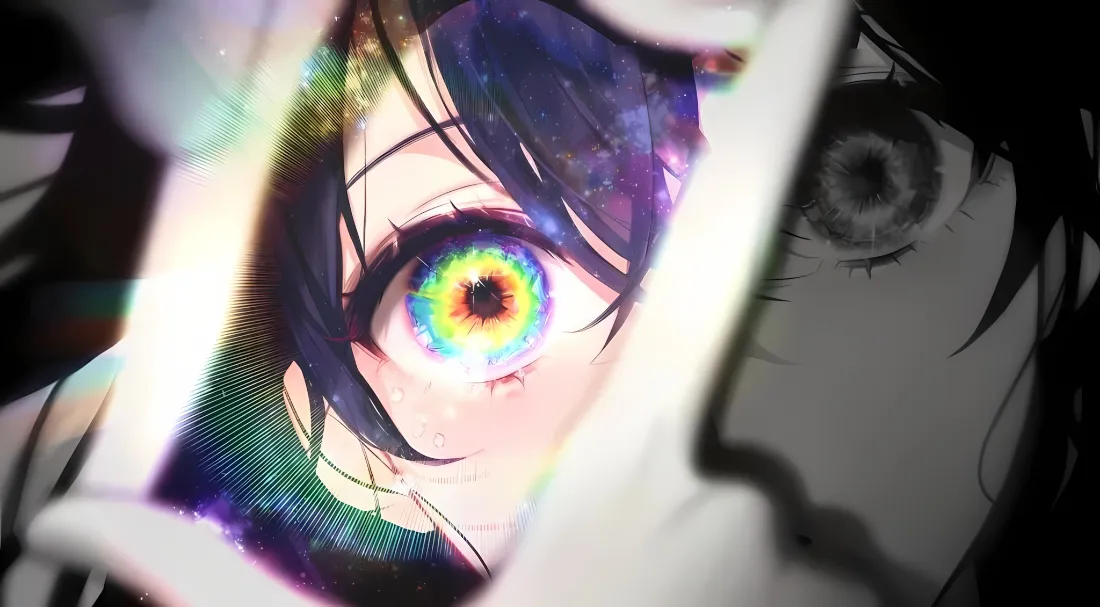2k彩色瞳孔壁纸｜二次元动漫背景图片 - 发光眼部特写「哲风壁纸」