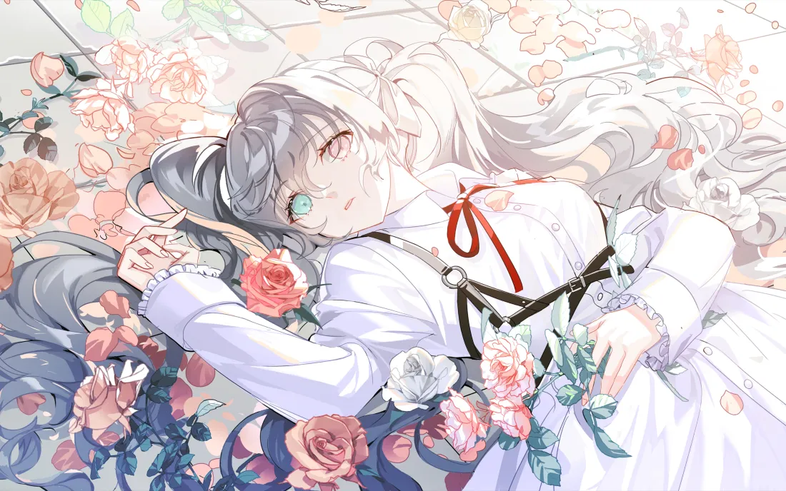 4k初音壁纸｜鲜花背景图片 - 二次元少女「哲风壁纸」