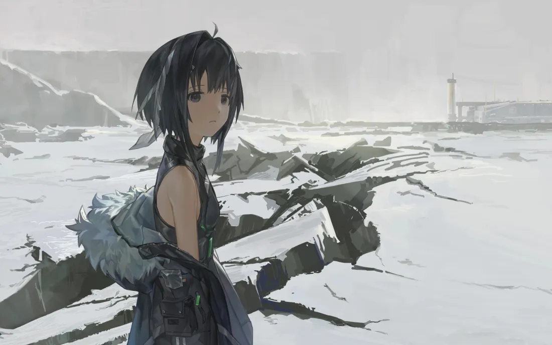 4k短发少女壁纸｜雪地背景图片 - 清冷氛围感「哲风壁纸」