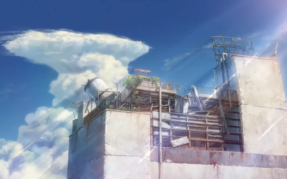 4k二次元壁纸｜蓝天背景图片 - 天台风景「哲风壁纸」