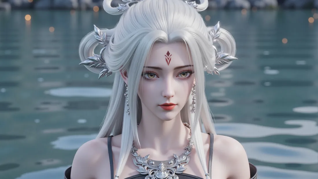 2k诛仙小白壁纸｜古风美女背景图片 - 白发狐女「哲风壁纸」