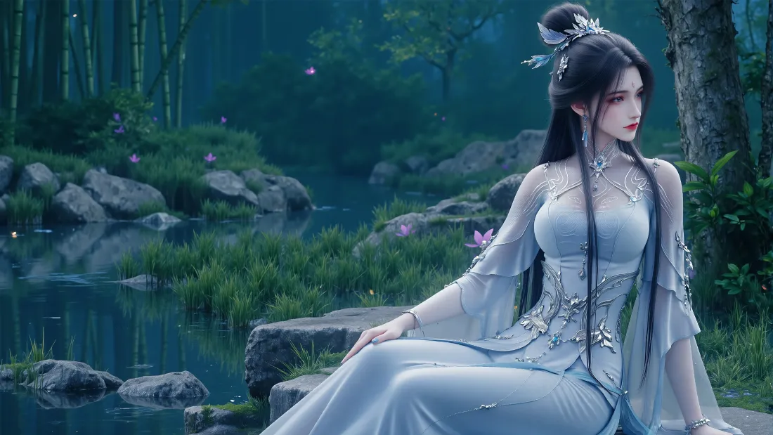 3k陆雪琪壁纸｜诛仙背景图片 - 清幽林间仙侠美人「哲风壁纸」