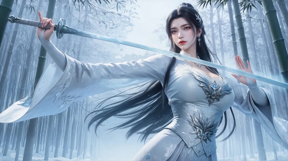 4k陆雪琪壁纸｜诛仙背景图片 - 竹林舞剑「哲风壁纸」