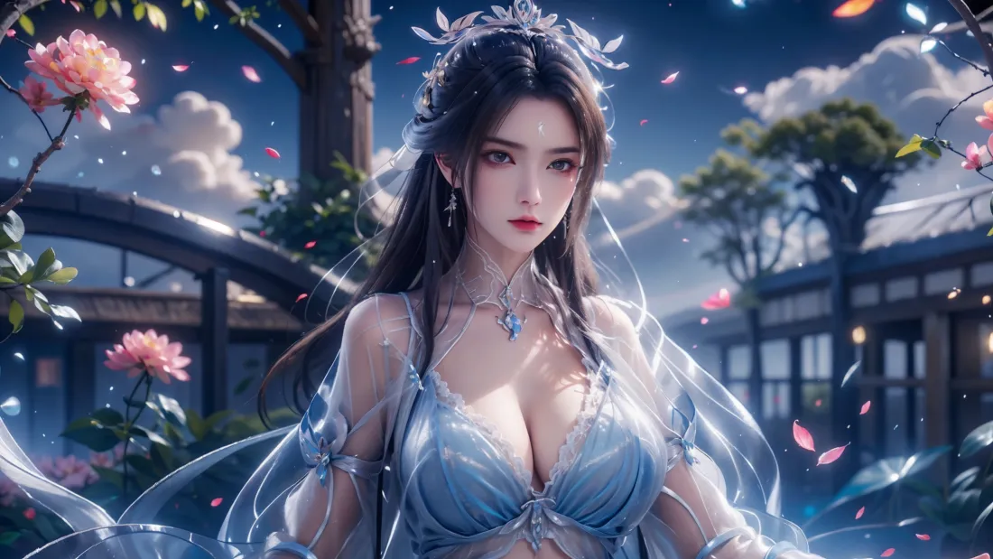 4k陆雪琪壁纸｜诛仙背景图片 - 蓝裙古风仙女「哲风壁纸」