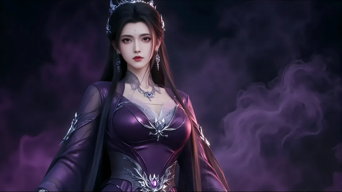 8k陆雪琪壁纸｜诛仙背景图片 - 紫装玄幻美人「哲风壁纸」