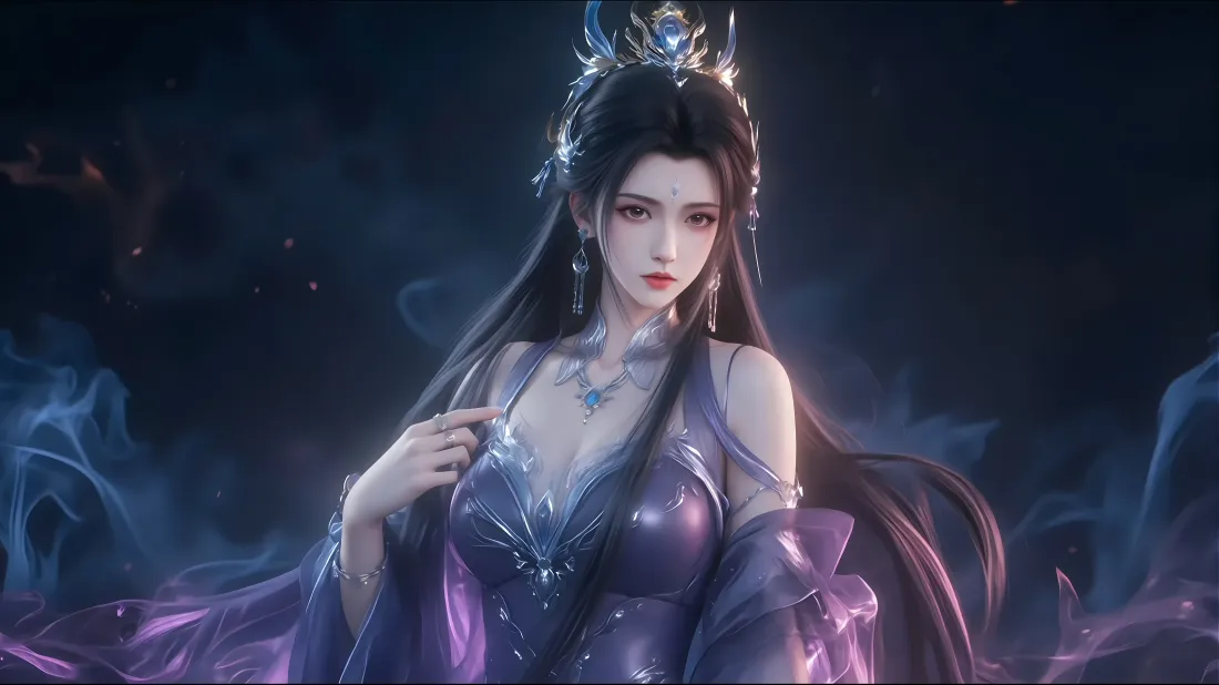 8k陆雪琪壁纸｜诛仙背景图片 - 紫裙古风美人「哲风壁纸」