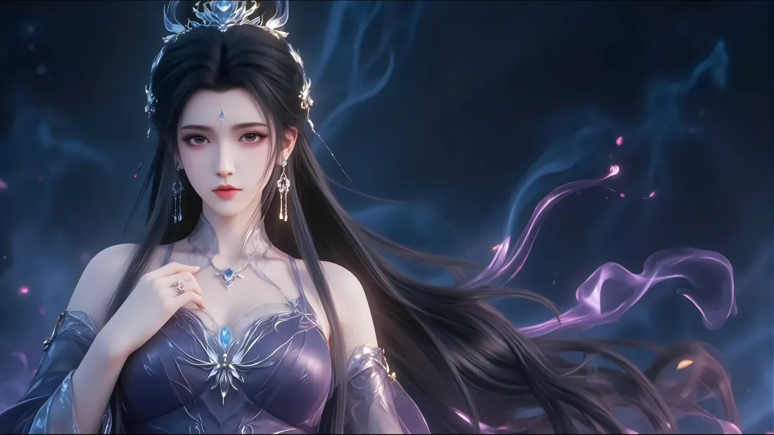 8k陆雪琪壁纸｜诛仙背景图片 - 紫裙古风美人「哲风壁纸」