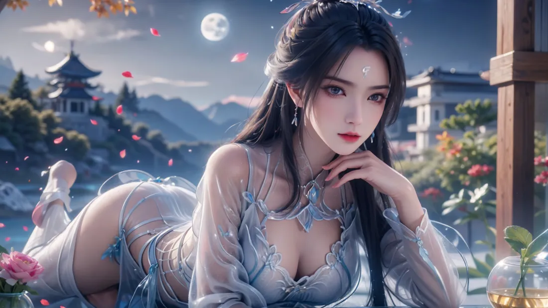 4k陆雪琪壁纸｜诛仙背景图片 - 月夜古风仙侠美人「哲风壁纸」