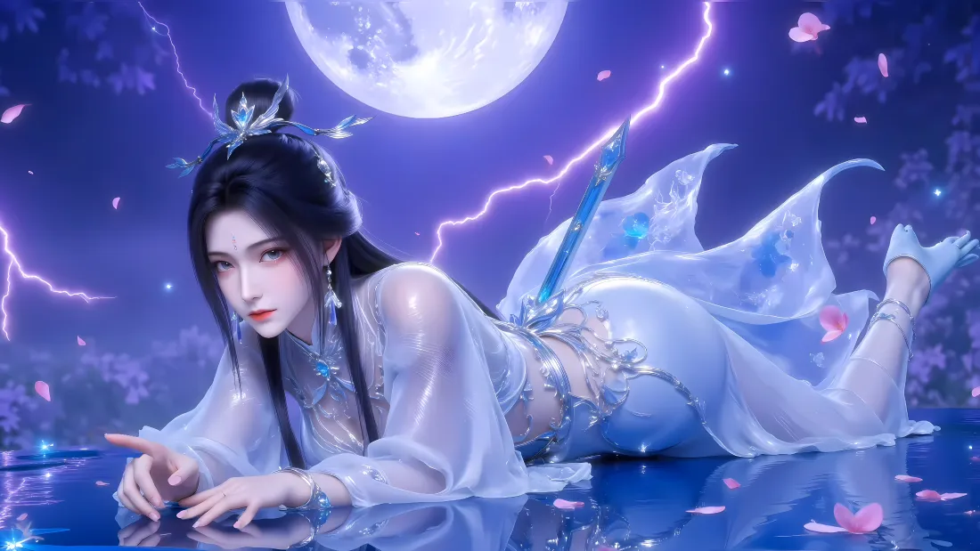 4k陆雪琪壁纸｜诛仙背景图片 - 满月仙侠夜景「哲风壁纸」