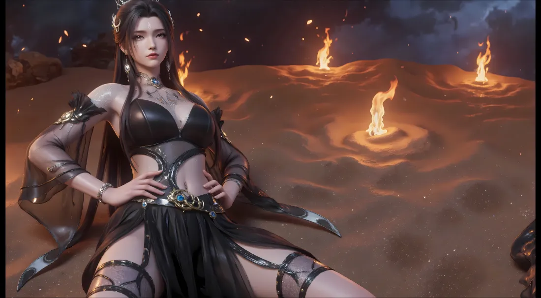 8k陆雪琪壁纸｜诛仙背景图片 - 荒漠篝火「哲风壁纸」