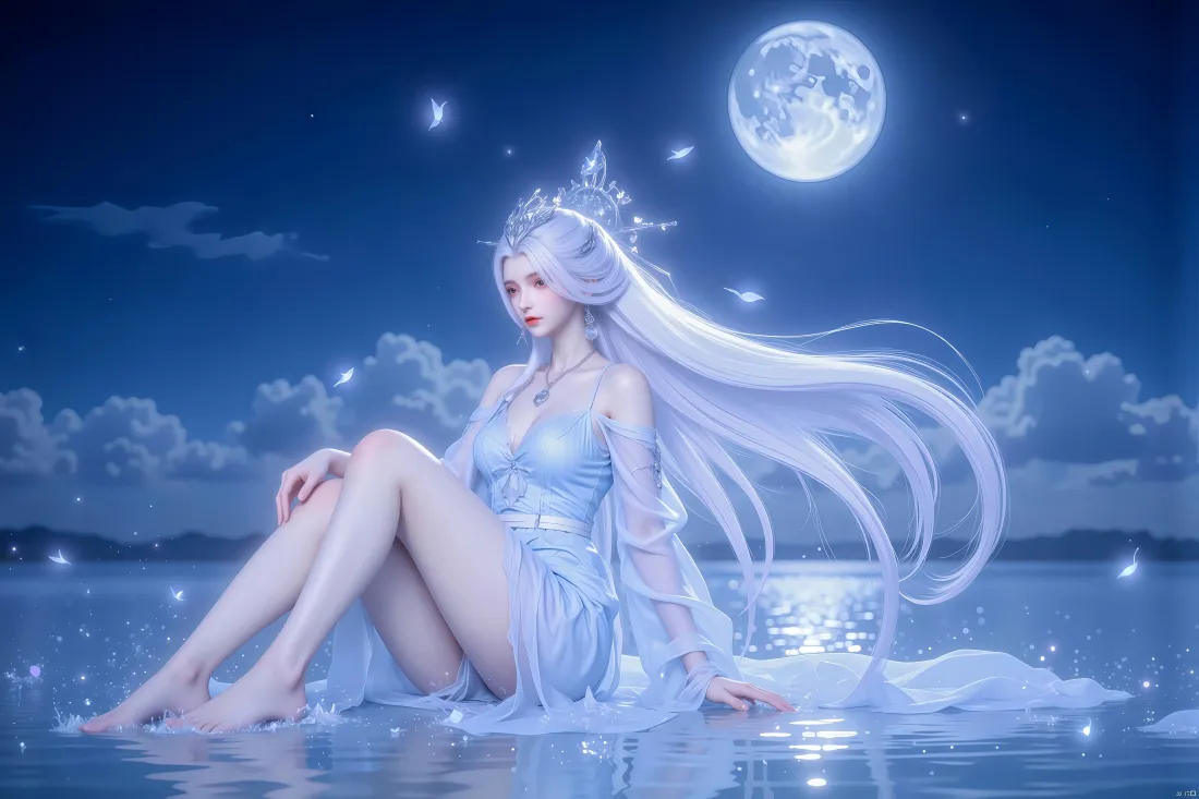 4k剑妈壁纸｜月夜湖水背景图片 - 剑来「哲风壁纸」