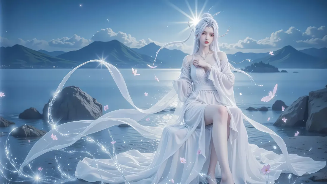 6k剑来壁纸｜湖畔背景图片 - 白发剑妈「哲风壁纸」