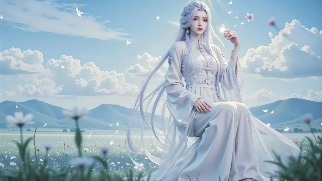 8k剑来壁纸｜户外山野晴天背景图片 - 白发剑妈「哲风壁纸」