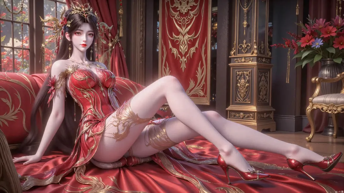 2k火灵儿壁纸｜完美世界背景图片 - 红衣美人「哲风壁纸」