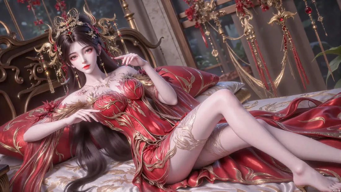 2k火灵儿壁纸｜完美世界背景图片 - 红衣古风美人「哲风壁纸」