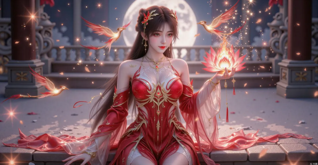 3k火灵儿壁纸｜完美世界背景图片 - 红衣少女「哲风壁纸」