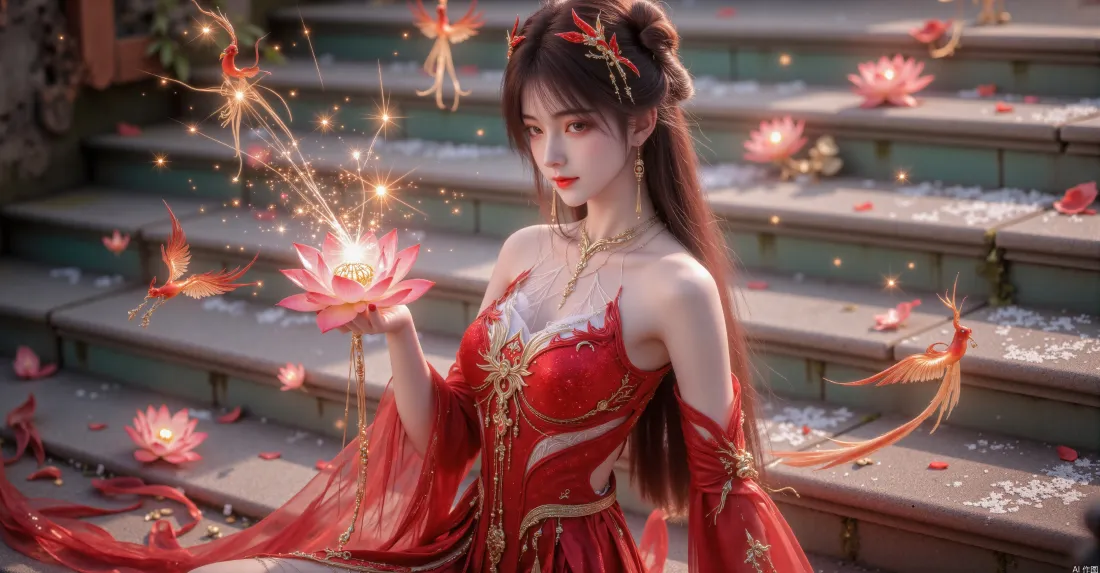 3k火灵儿完美世界壁纸｜古风背景图片 - 红衣美人「哲风壁纸」