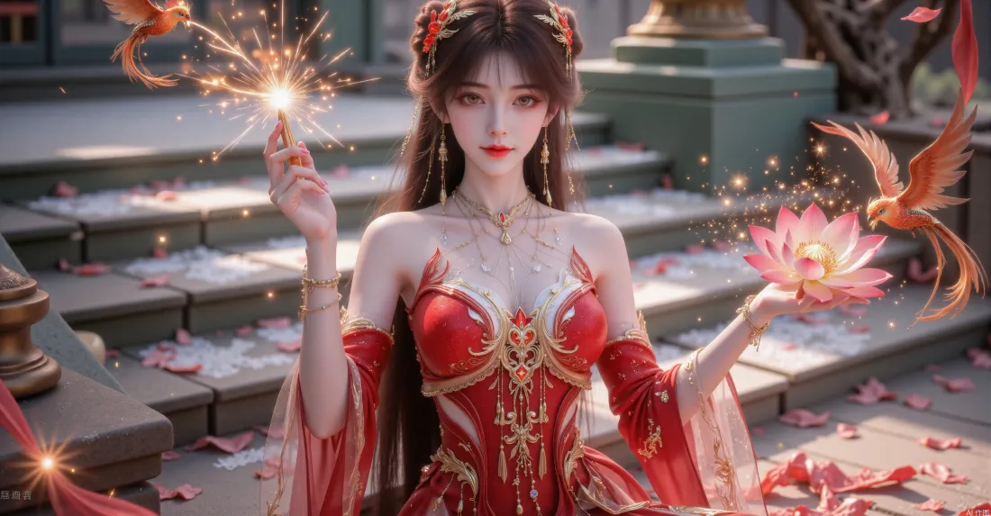 3k火灵儿壁纸｜完美世界背景图片 - 红衣古风少女「哲风壁纸」