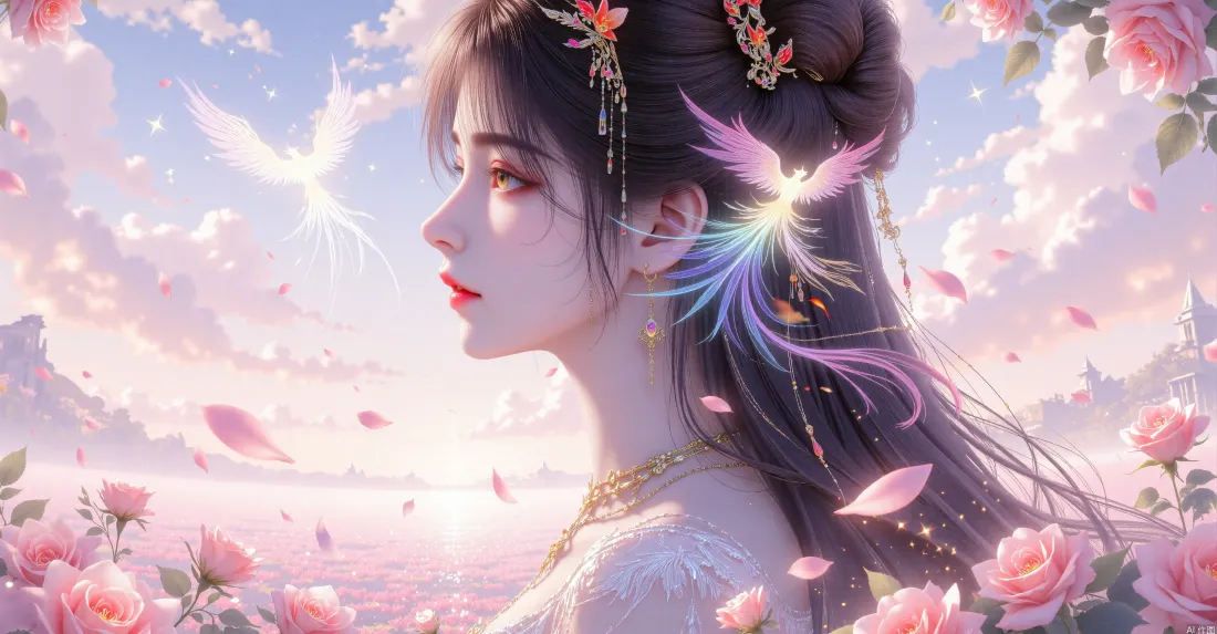 3k火灵儿壁纸｜完美世界背景图片 - 花海古风少女「哲风壁纸」