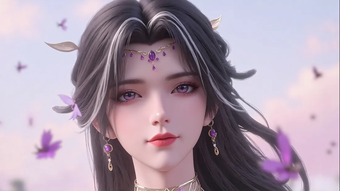 3k天狐仙子壁纸｜完美世界背景图片 - 紫蝶美人「哲风壁纸」