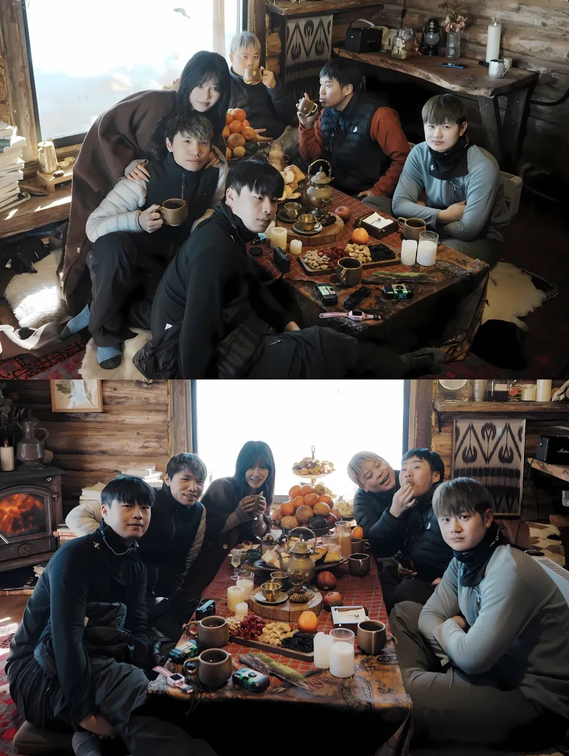 阿哲群像手机壁纸｜温馨小屋背景图片 - 冬日聚餐「哲风壁纸」