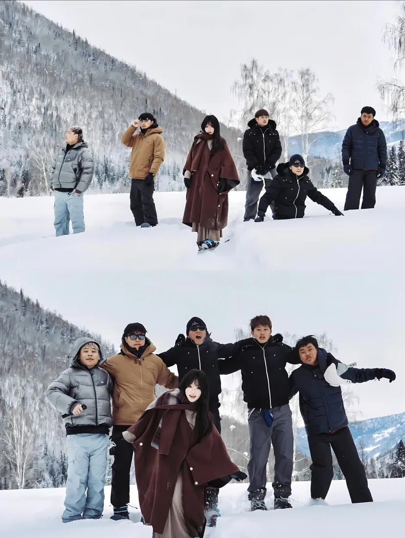 阿哲群像手机壁纸｜雪地背景图片 - 冬日户外合影「哲风壁纸」