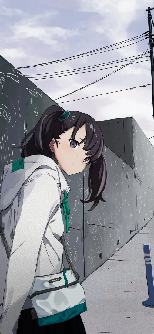 双马尾少女手机壁纸｜日系街景背景图片 - 大道「哲风壁纸」