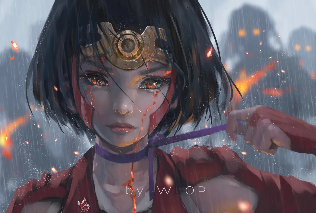 4k鬼刀壁纸｜原创插画背景图片 - WLOP「哲风壁纸」