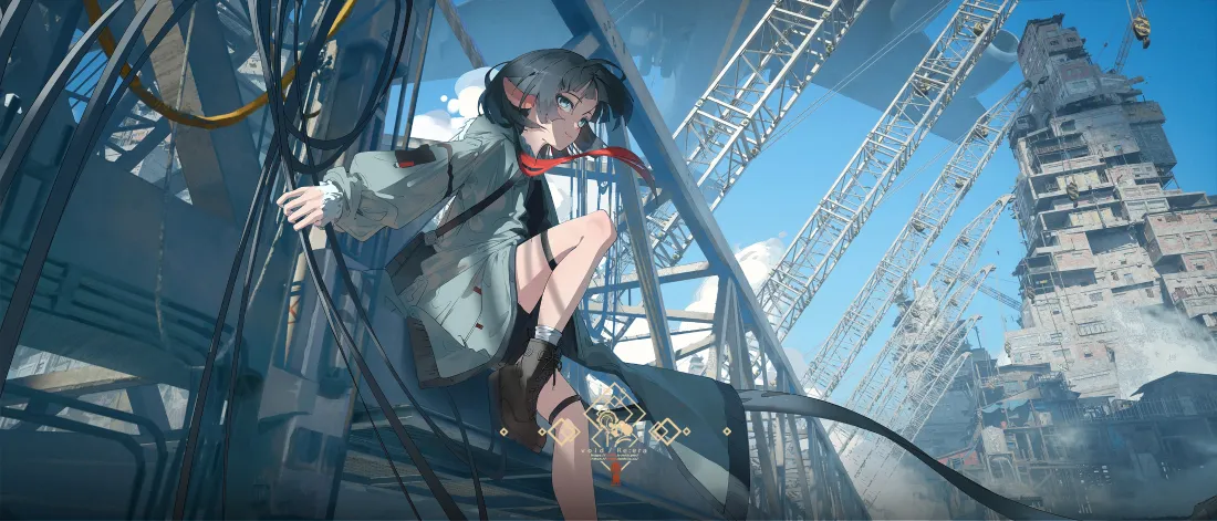 3k二次元少女壁纸｜平面化背景图片 - 都市遗迹「哲风壁纸」