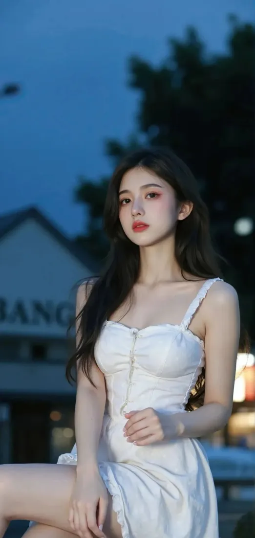 清纯美女手机壁纸｜傍晚户外背景图片 - iOS「哲风壁纸」