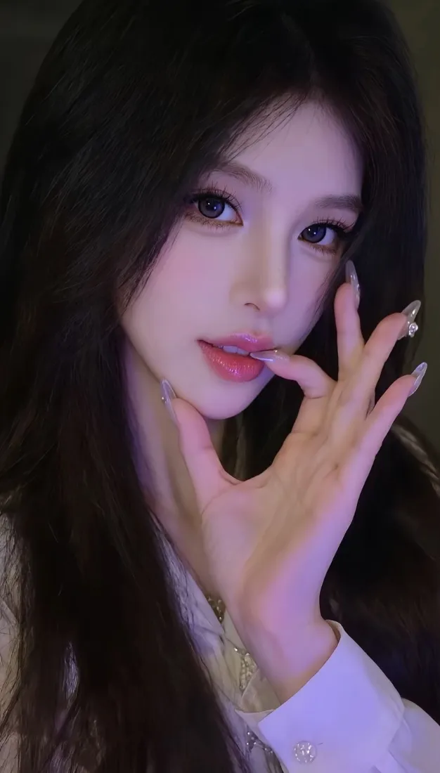 长发美女手机壁纸｜暗色背景图片 - iOS「哲风壁纸」