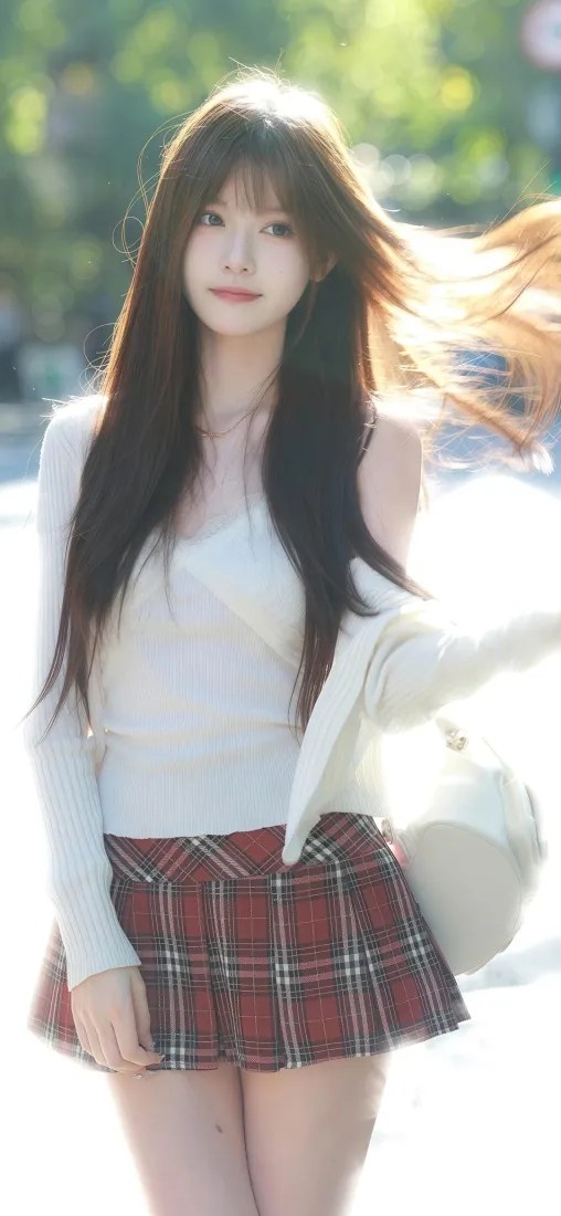 长发美女手机壁纸｜清新户外背景图片 - iOS「哲风壁纸」