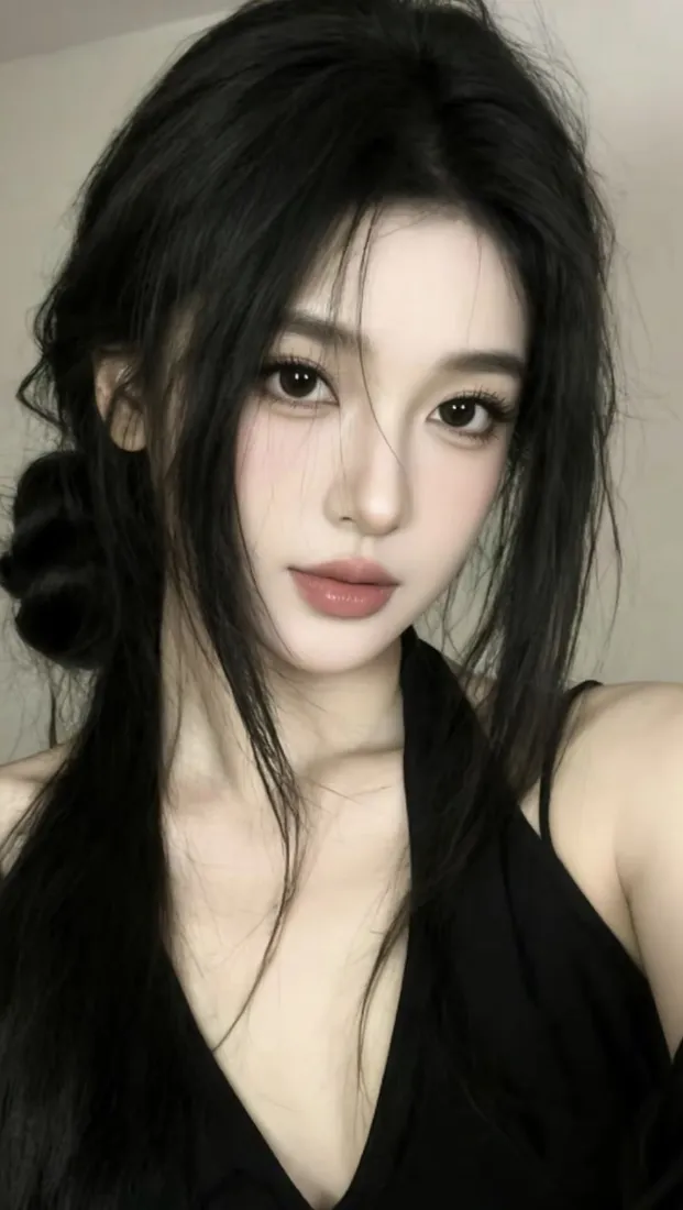 黑发美女手机壁纸｜iOS背景图片 - 纯欲御姐「哲风壁纸」