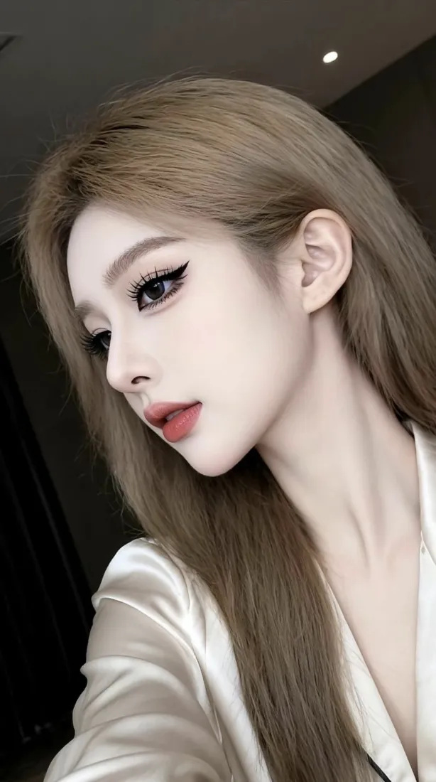 浅发美女手机壁纸｜室内背景图片 - 御姐侧颜「哲风壁纸」