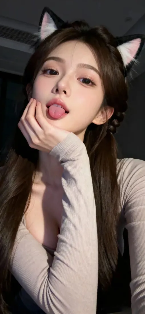 猫耳美女手机壁纸｜iOS背景图片 - 纯欲甜妹「哲风壁纸」