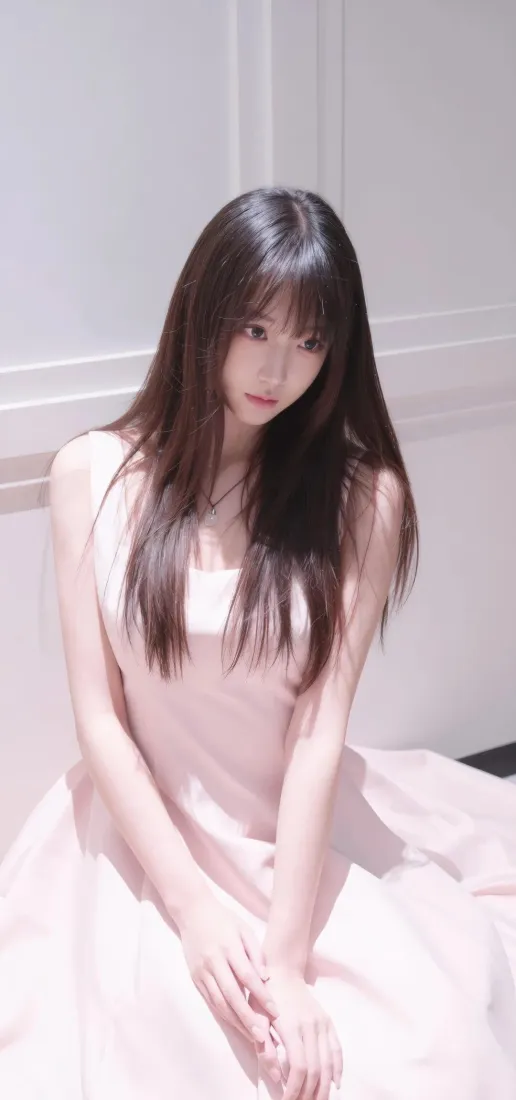 长发美女手机壁纸｜iOS背景图片 - 纯欲少女「哲风壁纸」