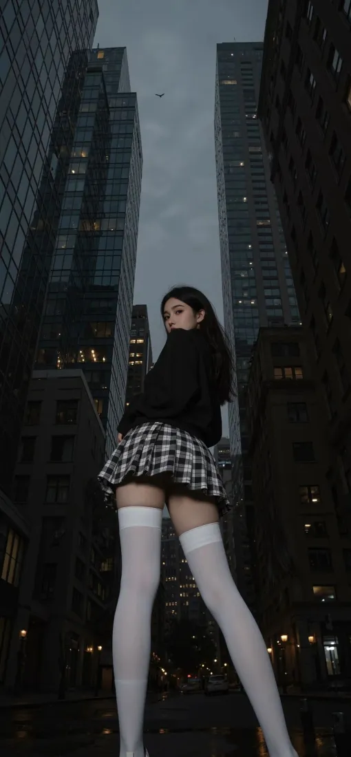 美女手机壁纸｜城市背景图片 - 街拍少女「哲风壁纸」