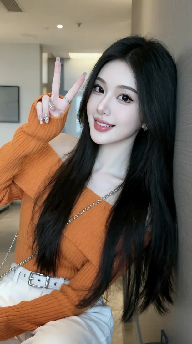 气质美女手机壁纸｜iOS背景图片 - 比耶自拍「哲风壁纸」