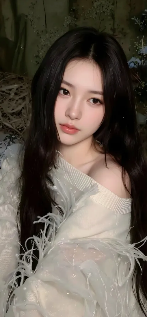 黑发美女手机壁纸｜iOS背景图片 - 清冷纯欲少女「哲风壁纸」