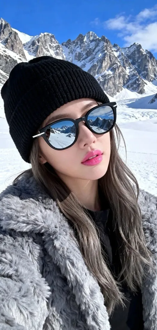 雪地美女手机壁纸｜雪山背景图片 - iOS「哲风壁纸」