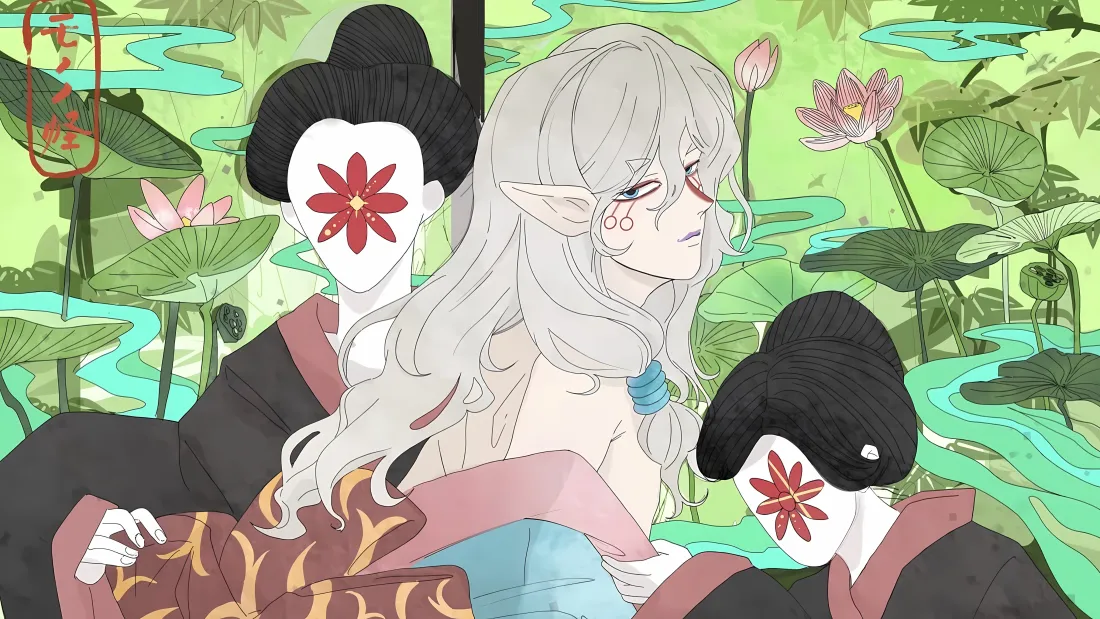 5k怪化猫壁纸｜荷塘背景图片 - 银发卖药郎「哲风壁纸」