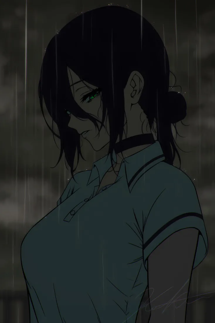 蕾塞手机壁纸｜雨天背景图片 - 电锯人「哲风壁纸」